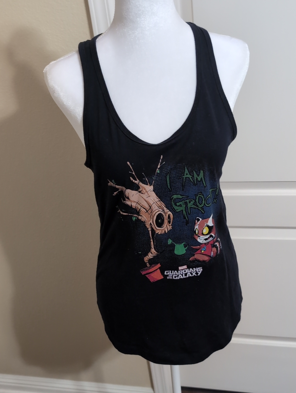 Marvel Black 'I Am Groot' Graphic Tank Top M Racer Back